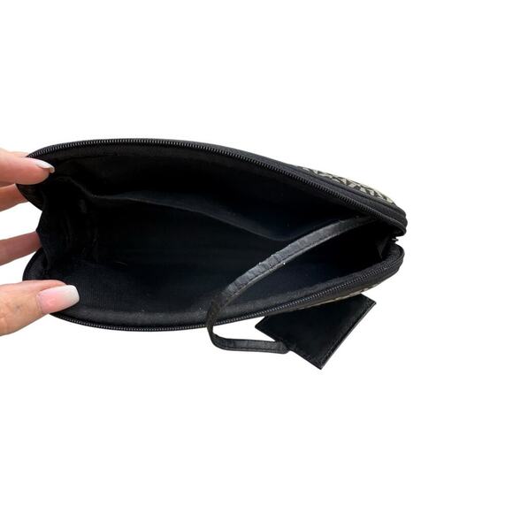 Etienne Aigner Logo Print Glasses Case with Mirror Dual Pockets - Picture 2 of 5